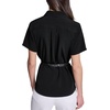 image:imageKarl Lagerfeld Womens Rosette Belt Short Sleeve BlouseBlack