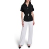 image:imageKarl Lagerfeld Womens Rosette Belt Short Sleeve BlouseBlack