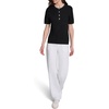 image:imageKarl Lagerfeld Womens Rosette Buttons Crew Neck SweaterBlackSoft White