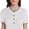 image:imageKarl Lagerfeld Womens Rosette Buttons Crew Neck SweaterSoft WhiteBlack