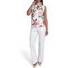 image:imageKarl Lagerfeld Womens Rosette Chiffon Clip Bright Floral Sleeveless BlouseSoft White Multi