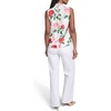 image:imageKarl Lagerfeld Womens Rosette Chiffon Clip Bright Floral Sleeveless BlouseSoft White Multi