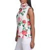 image:imageKarl Lagerfeld Womens Rosette Chiffon Clip Bright Floral Sleeveless BlouseSoft White Multi