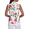 image:imageKarl Lagerfeld Womens Rosette Chiffon Clip Bright Floral Sleeveless BlouseSoft White Multi