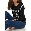 image:imageKarl Lagerfeld Womens Ruffle Sleeve Graphic SweaterBlack