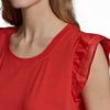 image:imageKarl Lagerfeld Womens Ruffle Sleeve Lightweight Dainty BlouseApple