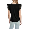 image:imageKarl Lagerfeld Womens Ruffle Sleeve Lightweight Dainty BlouseBlack