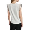 image:imageKarl Lagerfeld Womens Ruffle Sleeve Lightweight Dainty BlouseSoft White