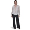 image:imageKarl Lagerfeld Womens Sheer Long Sleeve Ruffle Front VNeck Woven BlouseBirch