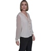 image:imageKarl Lagerfeld Womens Sheer Long Sleeve Ruffle Front VNeck Woven BlouseBirch