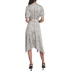image:imageKarl Lagerfeld Womens Short Puffed Sleeve VNeck Hanky Hem Belted Midi DressBisqueBlack