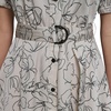 image:imageKarl Lagerfeld Womens Short Puffed Sleeve VNeck Hanky Hem Belted Midi DressBisqueBlack