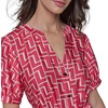 image:imageKarl Lagerfeld Womens Short Puffed Sleeve VNeck Hanky Hem Belted Midi DressTeaberry Combo