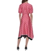 image:imageKarl Lagerfeld Womens Short Puffed Sleeve VNeck Hanky Hem Belted Midi DressTeaberry Combo