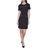image:imageKarl Lagerfeld Womens Short Sleeve Chain Trims Scuba Crepe Shift DressBlack