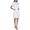 image:imageKarl Lagerfeld Womens Short Sleeve Chain Trims Scuba Crepe Shift DressSoft White