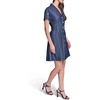 image:imageKarl Lagerfeld Womens Short Sleeve Collar Chambray Shirt Dress Fit and Flare DressDark Wash