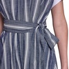 image:imageKarl Lagerfeld Womens Short Sleeve Collar Melange Stripe Shirt Dress Sash Belt DressMaritimeSoft White