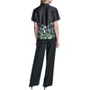 image:imageKarl Lagerfeld Womens Short Sleeve Collared Button Down Floral Camp ShirtBlack Combo