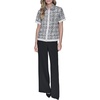 image:imageKarl Lagerfeld Womens Short Sleeve Collared Button Down Printed Camp ShirtBlackBisque