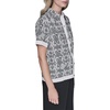 image:imageKarl Lagerfeld Womens Short Sleeve Collared Button Down Printed Camp ShirtBlackBisque