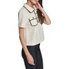 image:imageKarl Lagerfeld Womens Short Sleeve Collared Lurex Tweed TopBisque