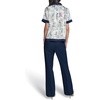 image:imageKarl Lagerfeld Womens Short Sleeve Collared Neck All Over Print Camp ShirtNaval AcademySoft White Multi