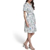 image:imageKarl Lagerfeld Womens Short Sleeve Collared Neck All Over Whimsy Print Button Down Midi DressSoft White Multi