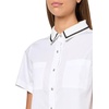 image:imageKarl Lagerfeld Womens Short Sleeve Collared Neck Emboriderd Collar Camp ShirtWhite
