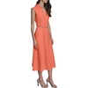 image:imageKarl Lagerfeld Womens Short Sleeve Collared Neck Floral Ottoman Midi Chain Belt DressCamelia