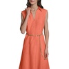 image:imageKarl Lagerfeld Womens Short Sleeve Collared Neck Floral Ottoman Midi Chain Belt DressCamelia