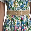 image:imageKarl Lagerfeld Womens Short Sleeve Collared Neck Placed Floral Belted Button Down Midi DressSoft White Combo