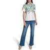 image:imageKarl Lagerfeld Womens Short Sleeve Collared Neck Placed Floral Button DownSoft White Combo