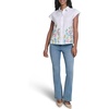 image:imageKarl Lagerfeld Womens Short Sleeve Collared Neck Placed Floral Button DownWhite