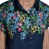 image:imageKarl Lagerfeld Womens Short Sleeve Collared Neck Placed Floral Side Tie Camp ShirtNaval Acadey Mutli