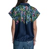 image:imageKarl Lagerfeld Womens Short Sleeve Collared Neck Placed Floral Side Tie Camp ShirtNaval Acadey Mutli