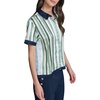 image:imageKarl Lagerfeld Womens Short Sleeve Collared Neck Striped Camp ShirtSoft WhiteSky Blue Multi