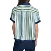 image:imageKarl Lagerfeld Womens Short Sleeve Collared Neck Striped Camp ShirtSoft WhiteSky Blue Multi
