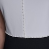 image:imageKarl Lagerfeld Womens Short Sleeve Collared Pearl Detail Scuba Crepe Fit and Flare DressSoft White Black