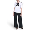 image:imageKarl Lagerfeld Womens Short Sleeve Crew Neck Bow SweaterSoft WhiteBlack