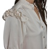 image:imageKarl Lagerfeld Womens Short Sleeve Crew Neck Button Down Ruffle Sleeve BlouseBisque
