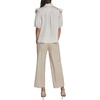 image:imageKarl Lagerfeld Womens Short Sleeve Crew Neck Button Down Ruffle Sleeve BlouseBisque