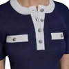 image:imageKarl Lagerfeld Womens Short Sleeve Crew Neck Button Front SweaterNaval AcademySoft White