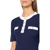 image:imageKarl Lagerfeld Womens Short Sleeve Crew Neck Button Front SweaterNaval AcademySoft White
