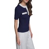 image:imageKarl Lagerfeld Womens Short Sleeve Crew Neck Button Front SweaterNaval AcademySoft White