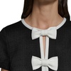 image:imageKarl Lagerfeld Womens Short Sleeve Crew Neck Faux Tweed Contrast Framing a Line DressBlackSoft White