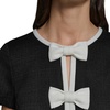 image:imageKarl Lagerfeld Womens Short Sleeve Crew Neck Faux Tweed Contrast Framing a Line DressBlackSoft White
