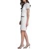 image:imageKarl Lagerfeld Womens Short Sleeve Crew Neck Faux Tweed Contrast Framing a Line DressSoft WhiteBlack
