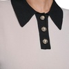 image:imageKarl Lagerfeld Womens Short Sleeve Crew Neck Johnny Collar SweaterBisqueBlack