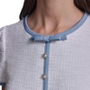 image:imageKarl Lagerfeld Womens Short Sleeve Crew Neck Knit Tweed Contrast Framing Aline DressSoft WhiteLight Blue Multi